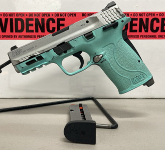 Smith & Wesson M&P 380 Shield EZ M2.0, .380 Auto, Silver/Turquoise
