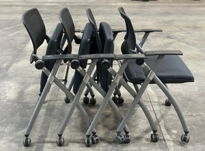 (Off-Site) (4) Rolling National Jiminy Nesting Task Chairs