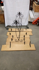 Bracketed Wooden Shelves 47"and 38"(6) and Stand