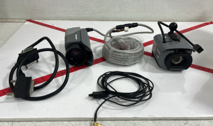 (2) Panasonic Arbitrator 360 HD Mobile Video Camera, & (3) Assorted Cords for Cameras