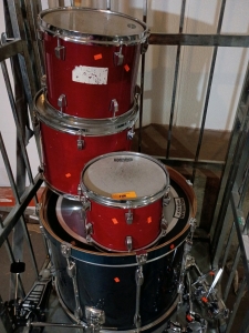 Drums! Evans, Pearl, Aquarian Super Kick, with Pedal and Stands