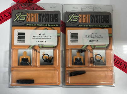 (2) XS Sight Systems AR-15/ M-16 Tactical Set (Same a plane GRA/ Tritium Striped Post) -AR-0004-8