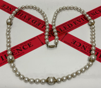 Cultured Pearl Necklace, 18 inches, White Pearls, Box Clasp