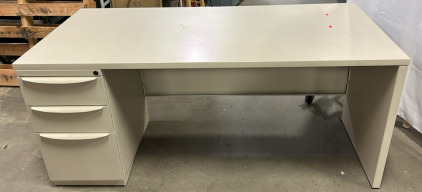 Three Shelf Wooden Top Desk 29 1/2&rdquo;x66&rdquo;x29&rdquo;