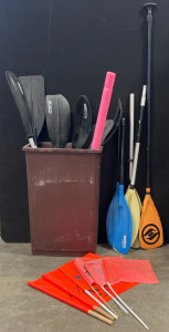 (7) Paddles For Paddleboards & Other Boats, Orange Boat Flags