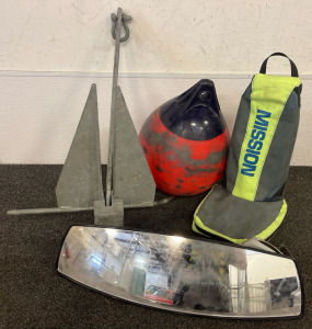 Boating Accessories Including Anchor, Boat Mirror, Boat Buoy & Wake Shaper