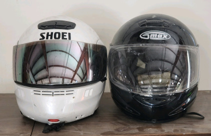 (2) Helmets- Shoei Size M And GMax Size XXL