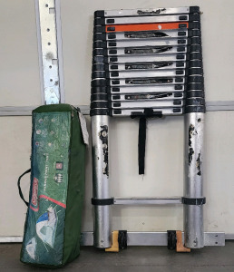 10.5ft Telescoping Ladder And A Coleman Sunrise Point Tent 10ft&times;8ft