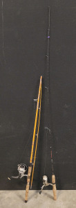 Fishing Rods, Including A Black Max Rod And Shakespeare Spinning Wheels