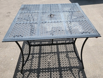 Raised Metal Patio Table 55"Wx55"Wx35"T