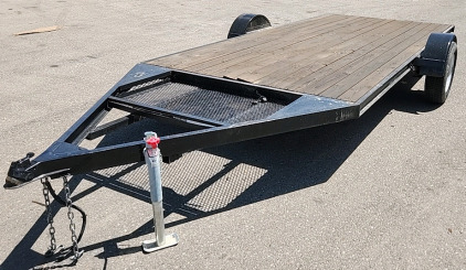 FLAT BED TRAILER - SINGLE AXLE.. 14' Box x 81" Width Wooden Deck