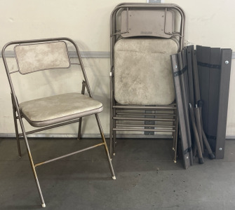 (4) Vintage Samsonite Folding Chairs & Wooden Portable Table
