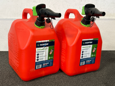 Pair Of 5 Gallon Smart Control Gas Cans