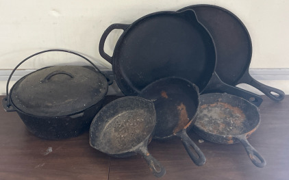 (6) Cast Iron Pans