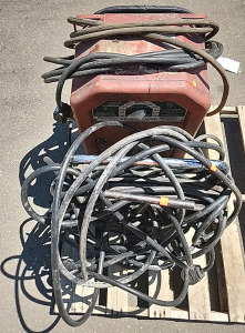 Lincoln AC225 Amp ARC Welder on a Rolling Cart with Extension Leeds and Power Cords