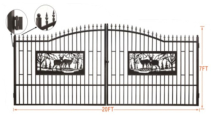 Meridian* 20'x7' Bi-Parting Wrought Iron Gate