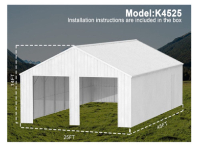 Meridian* KJ Double Garage Metal Shed 45'x25'
