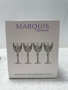 (1) MARQUIS by Waterford Brookside All Purpose Wine Glasses Set of 4 8oz NEW IN BOX