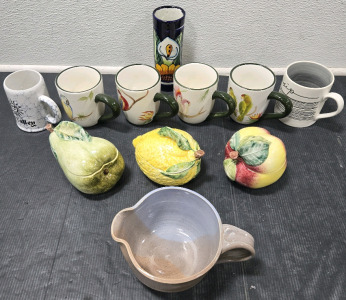 High Quality Porcelain Coffee Mugs, Hand-Crafted Fruit Shaped Jars, Ceramic Flower Vase (Hand-Crafted in Mexico), Gravy Dish