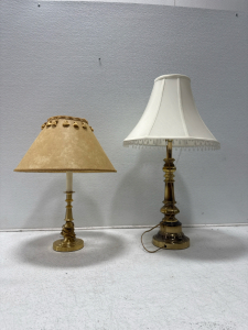 (2) Gold Toned Lamps
