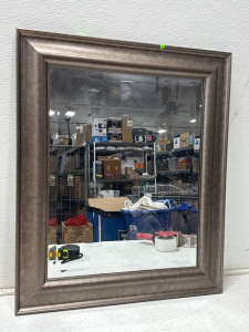 (1) Silver Wood Framed Mirror 21 1/2&rdquo;x 25 1/2&rdquo;