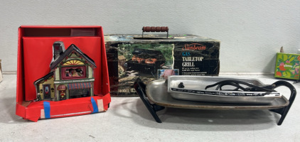 (1) Electric Griddle (1) Gas Tabletop Grill (1) Christmas Decoration