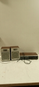 (2) Sound Design Speakers and (1) Vintage Panasonic Stereo