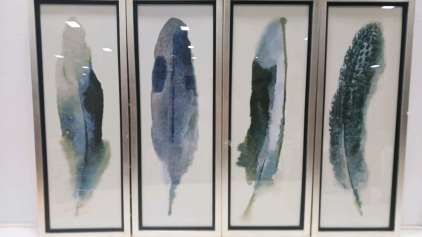 (4) Feather Paintings