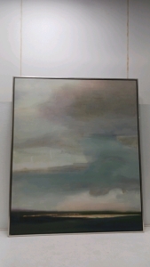Very Large Canvas Painted Framed Art Piece
