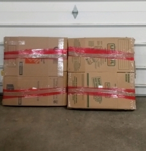 (1) Bundle of 10+ U-Haul 18 1/8x18x16 Cardboard Boxes and (1) Bundle of 21x16x15 Home Depot Boxes