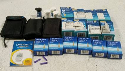 (1) Glucose Meter Lot, Test Strips and More