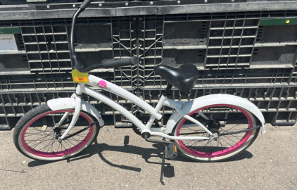 (1) Youth Cruiser Bike Brand Unverified 20&rdquo; (White & Pink)