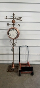 (1) Outdoor Clock and (1) Adjustable Truck Dolly