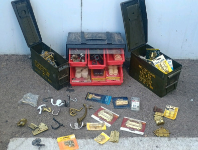 (3) Storage Containers w/ Hinges Hooks Latches & Furniture Hardware