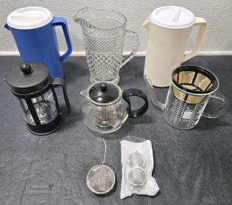 Anchor Hocking Wexford 64oz Glass Pitcher, Plastic Pitchers, Bodum Coffee Press, Glass Tea Steeper Pots, Tea Infusers