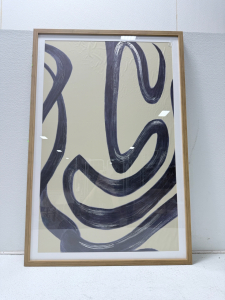 (1) Home Decor Wood Framed Art Piece 31 1/2&rdquo; x 47&rdquo;