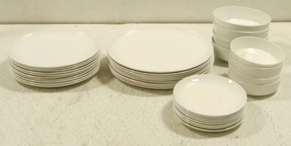 (1) Set of White Dishes & Bowls