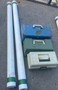 (3) Fishing Tackle Boxes (1) Silstar 8&rsquo; 999-80ws Fishing Pole (1) Sigma Intrepid Fishing Pole