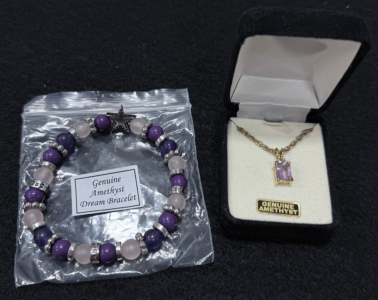 (2) Genuine Amethyst Necklace & Bracelet