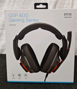 (1) EPOS I Sennheiser GSP 600 - Closed-Back Wired Acoustic Headphones, Noise-Cancelling Microphone, Adjustable Headband W/ Customizable Contact Pressure, Volume Control, For PC + Mac + Xbox