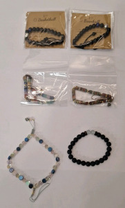 (6) Pieces Of Assorted Cosmetic Jewelry - Bracelets & (1) Box Of Assorted Amazon Overstock