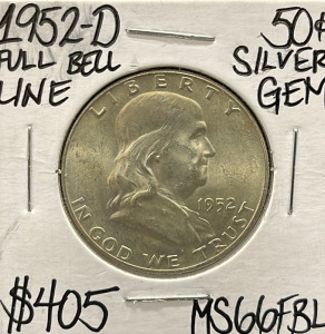 1952-D Franklin Half Dollar MS66 FBL, United States Mint, Denver Mint