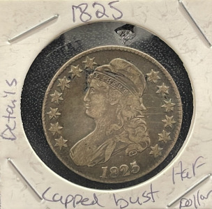 1825 United States Capped Bust Half Dollar, Great Details.