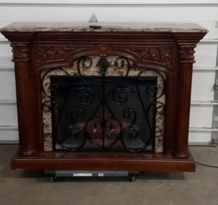 (1) Large 58x16x45 Remote Controlled Fireplace With Different Heat Settings