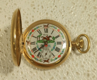 (1) 18k Gold Plated Horse Pocket Watch