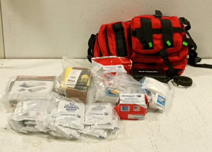(1) Survival Pack W/ Rations, Survival Gear, and Much More!! $150+ Retail