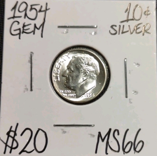 1954 MS66 Gem Silver Roosevelt Dime