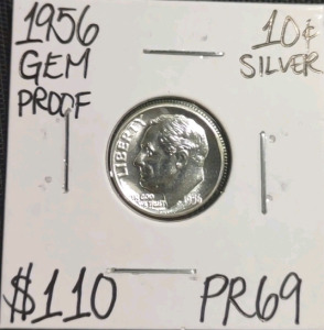 1956 PR69 Gem Proof Silver Roosevelt Dime