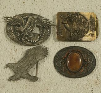(4) Vintage Made In USA Belt Buckles