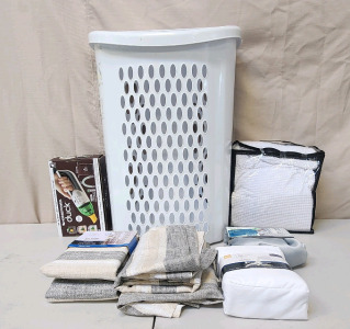 Horsepower Duck Cordless Vacuum, (3) Window Panel Sheets, A Bed Skirt, And A Laundry Basket!